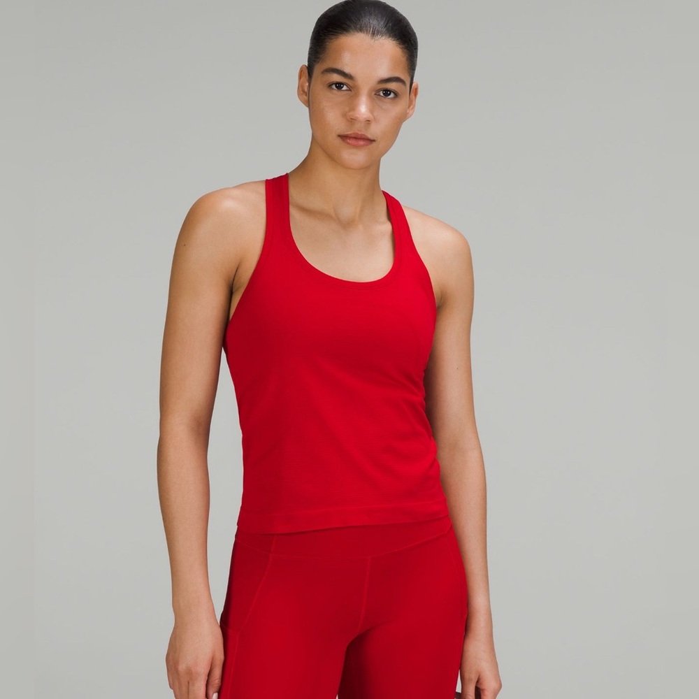 NWT Lululemon Swiftly Tech Dark Red Racerback Tank Top Waist Length